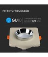 GU10 lampe - mat hvid beton (nedsænket), chrom bund, firkantet