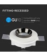 GU10 - hvid gips (nedsænket) med sort metal-rund