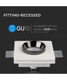 GU10 - hvid gips (nedsænket), sort metal-firkant