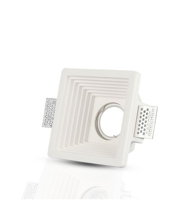 GU10 lampe - gips, nedsænket, hvid, firkantet