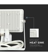 PIR sensor projektør 30W Samsung chip - 6400K, hvid hus