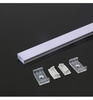 Monteringssæt - LED-stribe, 2000x23,5x10mm, Sølv