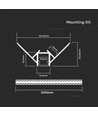 Monteringssæt med Diffusor til LED-Strip - 2000x50.12x22.34mm, Sølv