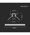 Monteringssæt til LED-strip Nedsænket - 2000x45.4x25.14mm, sølv