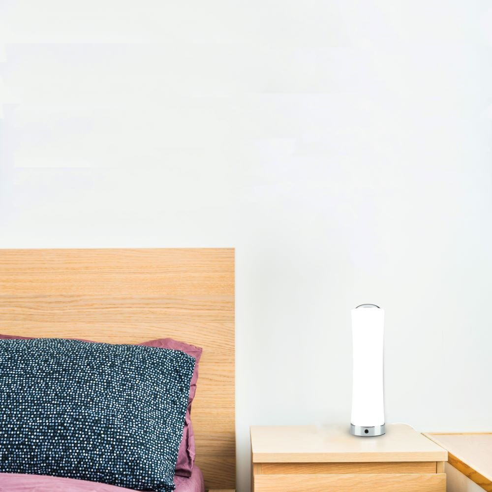 18W LED designer bordlampe - Touch dæmpbar, 1200lm, 3000K, krom finish - Dæmpbar : Dæmper indbygget, Kulør : Varm