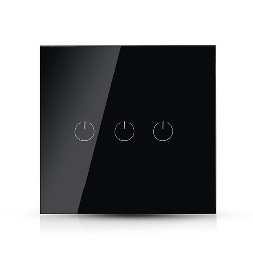 WiFi Touch Afbryder - Kompatibel med Alexa Google Home, Sort