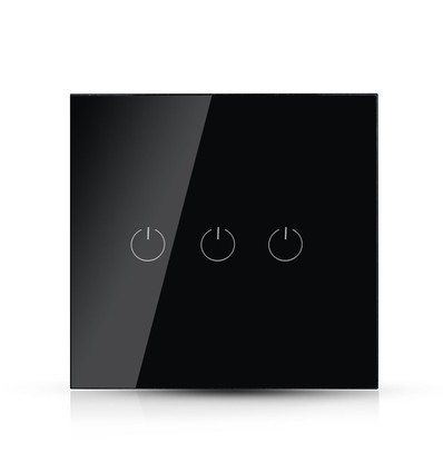 WiFi Touch Afbryder - Kompatibel med Alexa Google Home, Sort