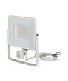 PIR sensor projektør 50W - Samsung chip, 3000K, hvid hus