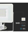PIR sensor projektør 50W - Samsung chip, 3000K, hvid hus