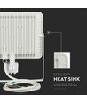 PIR sensor projektør 50W - Samsung chip, 3000K, hvid hus