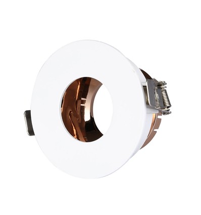 GU10 - Lampe Rundt-Hvid+Rose Guld