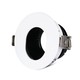 GU10 indbygningsspot - Rund, hvid/sort, aluminium, asymmetrisk, hul: Ø7,5 cm