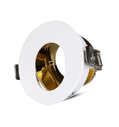 GU10 lampe - rund, hvid+guld