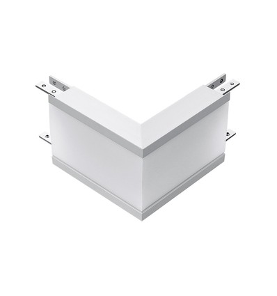 12W L-formet konnektor - Samsung chip, udenfor, 4000K, sølv hus