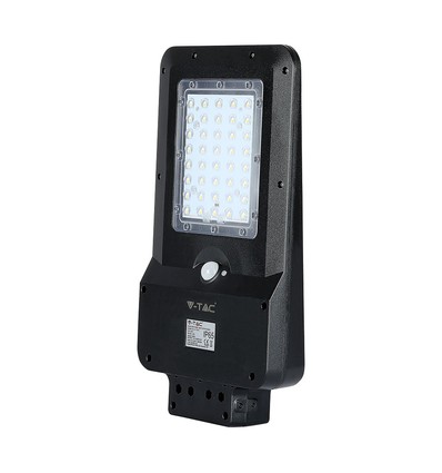 15W LED Solar gadelampe - 6000K, sort hus