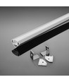 2m hvid hjørneprofil i aluminium - Inkl. mælkehvidt cover, 19x19mm, til LED strips