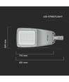 160W LED Gadelampe - TYPE III-M linse, Samsung chip, 4000K, 130lm/W