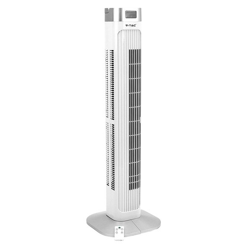 55W LED Tower Fan, 36" - Hvid, 3 hastigheder, fjernbetjening, timer, oscillation, temperaturdisplay