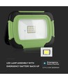 V-TAC Projektør 10W - LED, Genopladelig, Samsung Chip, 6400K, SOS Flash