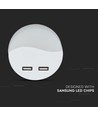 0,45W Natlampe med USB - Rund, 3000K, Automatisk tænding ved mørke, Samsung LED Chip