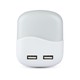 0,45W Natlys LED (EU stik) med USB Samsung chip 3000K - firkantet