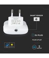 0,45W Natlampe - LED, EU Stik, USB, Samsung Chip 4000K, Firkantet