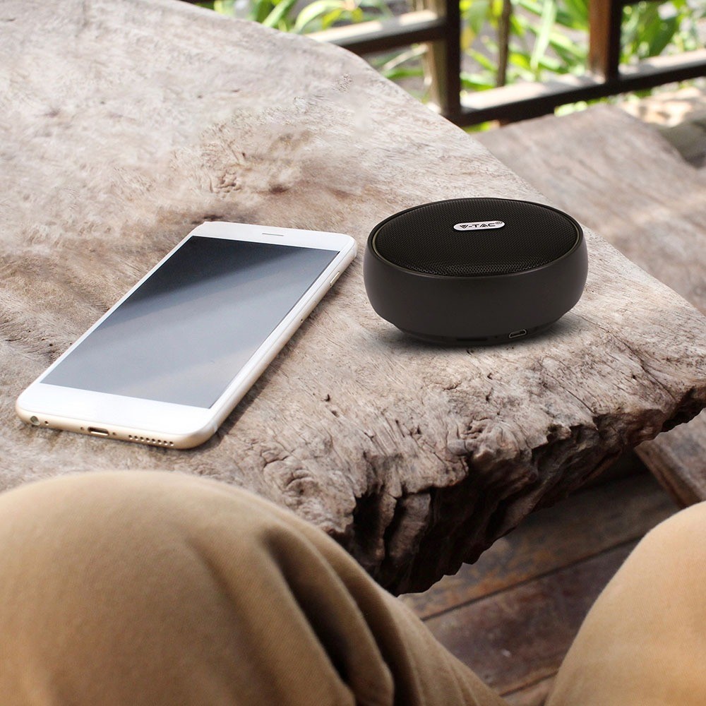 Transportabel Bluetooth højttaler, 2x3W - Sort, TWS, indbygget mikrofon, AUX, TF kort, RGB lys