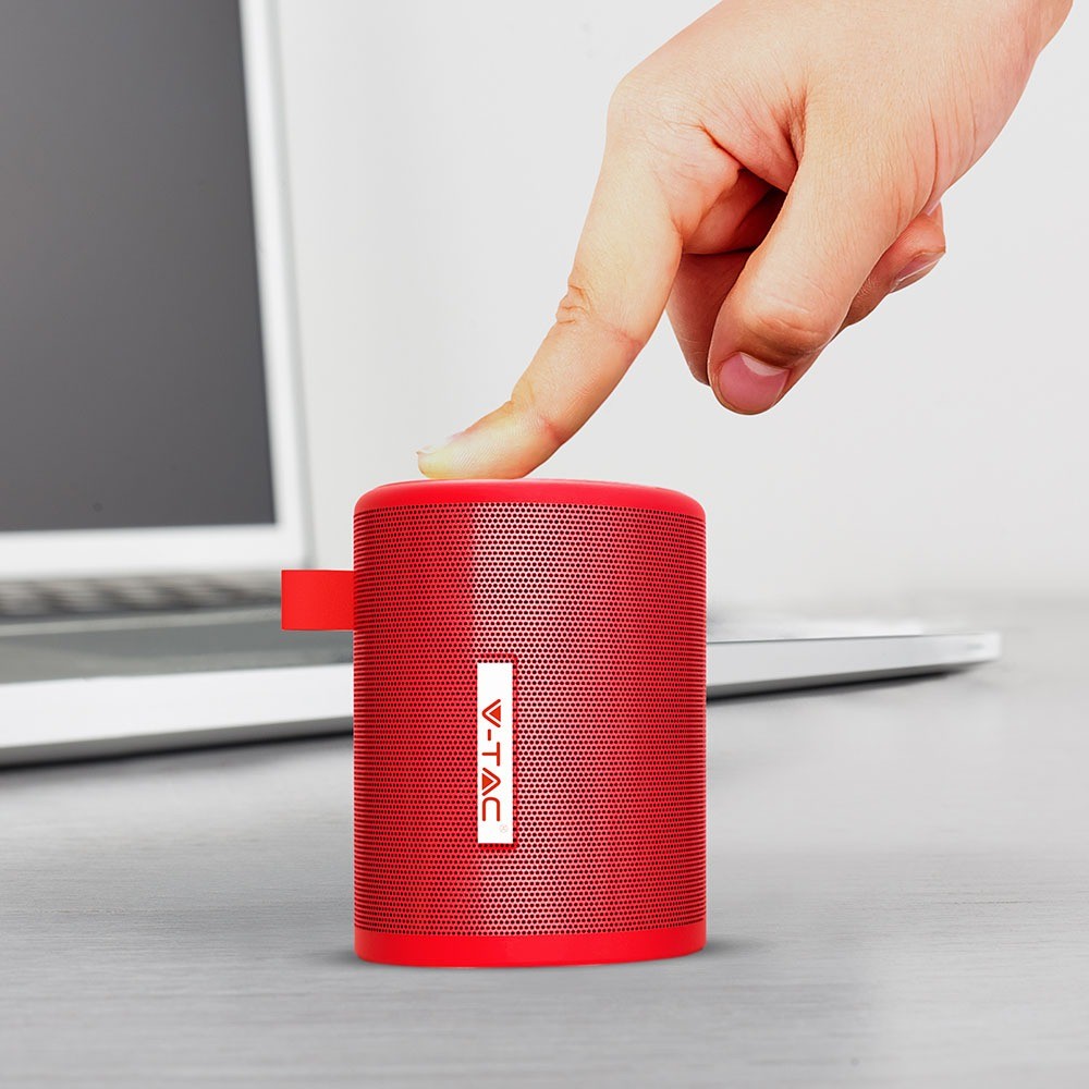 5W bærbar Bluetooth højtaler, Rød - TWS funktion, 1500mAh batteri, inkl. Micro USB kabel