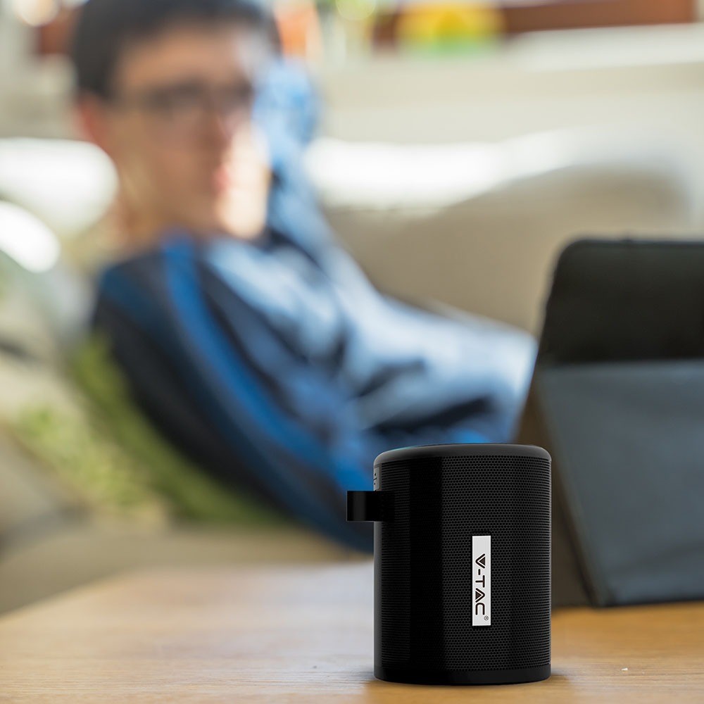 5W transportabel Bluetooth højttaler - Sort, 1500mAh batteri, TWS, indbygget mikrofon, TF-kort, DC 5V