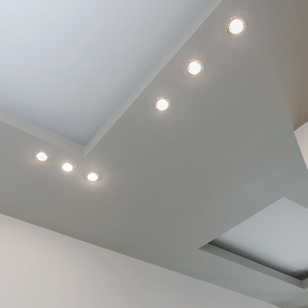 5W Ø8,15cm LED indbygningsspot - Brandhæmmende, Samsung LED chip, IP65, dæmpbar, Hul: Ø5,7 cm, Mål: Ø8,15 cm - Kulør : Kold