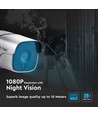 1080P IP overvågningskamera, 12V - IP65, 2.0MP bullet, 20-30m IR, indendørs/udendørs