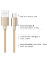 MicroUSB 1m stofkabel - Guld, microUSB til USB-A