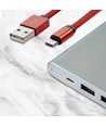 MicroUSB kabel 1m rød - Bomuldsstof, MicroUSB til USB-A