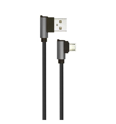 1m Micro USB Kabel L-Type - Sort, Diamond Serie