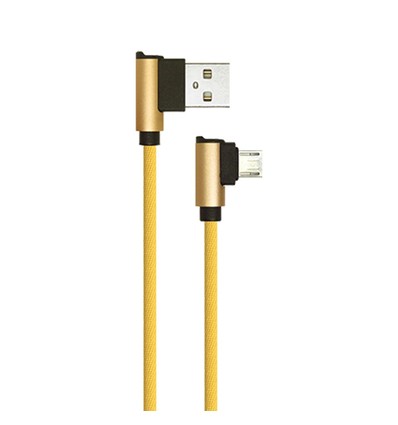 1M Micro USB Kabel L-Type - Guld, Diamond Serie