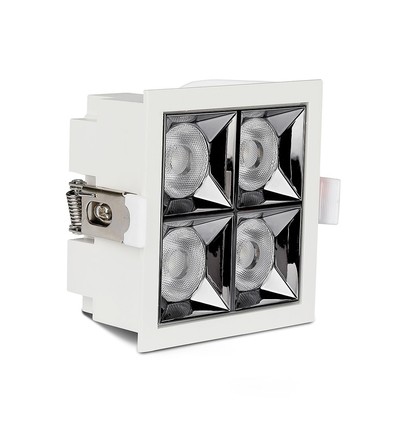 16W Samsung Chip LED indbygningsspot - Firkantet, RA90, Hul: 8,5 x 8,5 cm, Mål: 9,3 x 9,3 cm