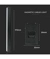 30W Magnetisk Lineær Lys - 4000K, Sort, IP20, 24V