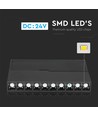 10*2W LED magnetisk gimbal lineært spotlys 4000K-sort IP20 24V