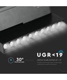 10*2W LED magnetisk gimbal lineært spotlys 4000K-sort IP20 24V