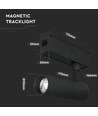 15W Spotlys - LED, Magnetisk, 3000K, IP20, Sort, 24V