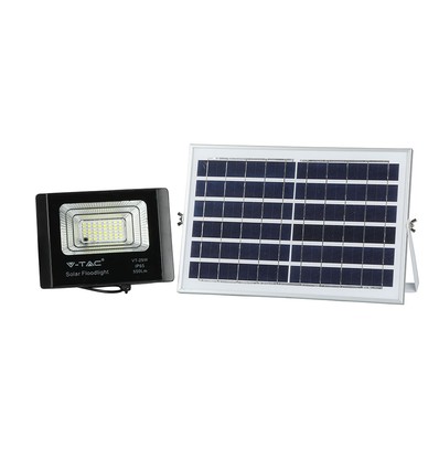12W solpanel med LED projektør 6000K