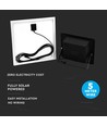 20W Solpanel - LED projektør, 6000K