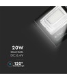 20W solcelle LED projektør - 1650lm, IP65, 6000K, sort, inkl. solpanel og fjernbetjening