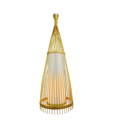 Trægulvlampe Ø400*1500mm - Rattanlampeskærm, E27 fatning