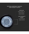 PIR loftssensor Ø4cm til indbygning, 360° - Sort, IP20, detekteringsafstand op til 8m, hulmål: Ø4cm