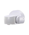 Infrarød bevægelsessensor, hvid - IP65, 180°/360°, max 600W LED, rækkevidde 12m, udendørs/indendørs