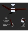 35W LED Loftventilator - RF Kontrol, 3 Vinger, DC Motor, Brun