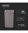 G9 beton væglampe med op/ned lys - Mørkegrå, IP20, uden lyskilde