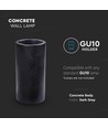 LED beton væglampe GU10 - mørk grå, IP20