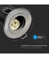 GU10 Downlight - Brandsikker, Vippe- og låsemulighed, Tyk hus, Krom